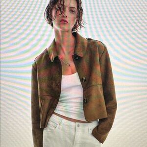 Zara Brown Faux Suede Women's Jacket